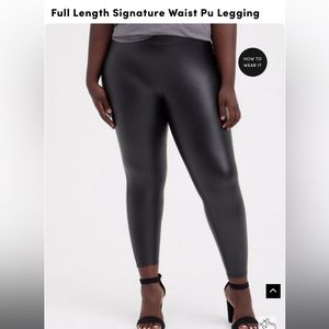 Torrid Full Length Pull On Faux Leather Premium Leggings Black Sz 2 New in Pack!